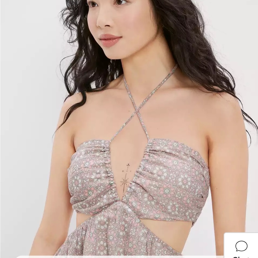 American Eagle Ruched Cut-Out Halter
Mini Dress NWT